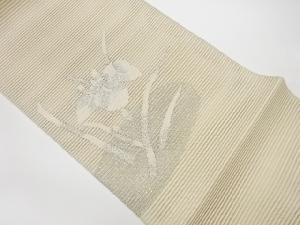 リサイクル　絽綴れ菖蒲模様織出し名古屋帯
